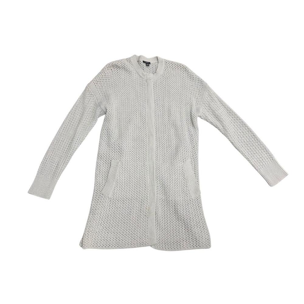 Ann Taylor Factory Full Zip Knit Pocket Cardigan Sweater SZ M Grandmacore Boho